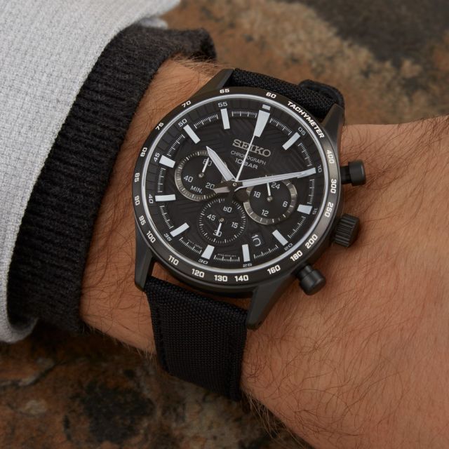 Seiko Conceptual Series Black Fabric Chronograph SSB417P1 - 1