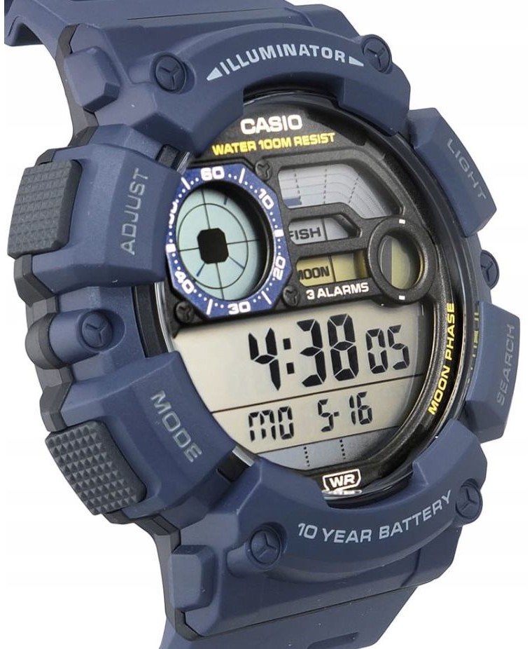 Casio Collection Dual Time Chronograph Blue Rubber Strap Ws-1500h-2avef,  Watches | StoryOfGold